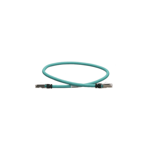 Patch Cord Cat5e de Grado Industrial 600V, Blindado SF/UTP, Calibre 24 AWG, Color Aqua, 60 cm.
