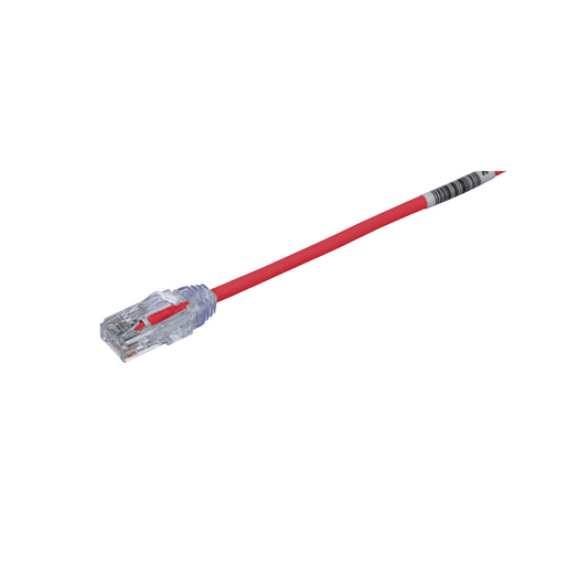 Cable de Parcheo TX6, UTP Cat6, Diámetro Reducido (28AWG), Color Rojo, 20 ft