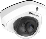 Cámara IP Mini Domo / 4K UHD / 120dB WDR / 0.005Lux Starlight / H.265+ / IR 30mts / PoE / IP67 / IK10 / Análisis de Video AI