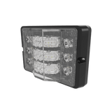 Luz auxiliar 12 LED, 3 filas, Ambar/Claro, Bisel Negro, Lente Transparente