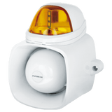 Sirena / Luz Estroboscópica Autónoma / Color Ambar  4 en 1 / IP65 / Uso Interior y Exterior / 12 Vcd / Múltiples Tipos de Notificación / Estroboscópica, de Sirena o de Audio /