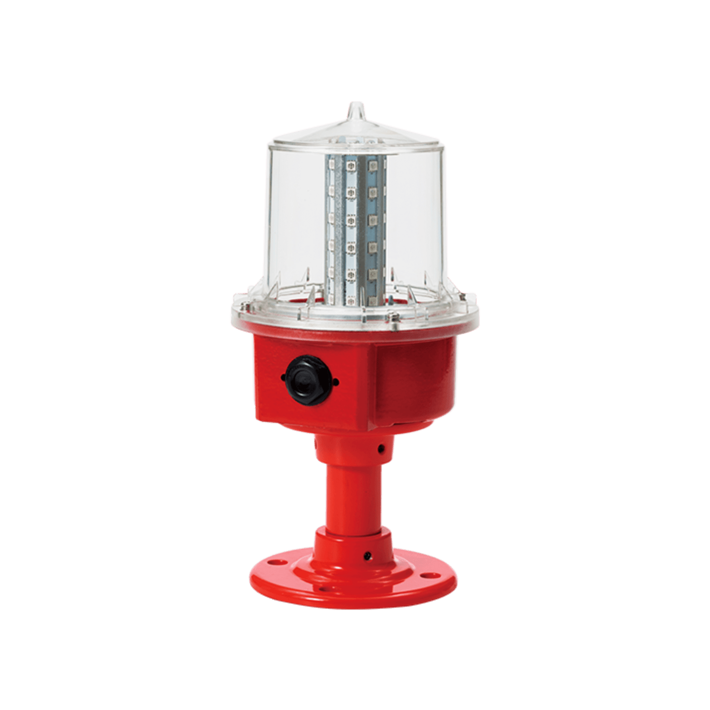 Luz de Obstrucción de Aviación LED de Baja Intensidad Tipo A Color Rojo, 24 VCD, Protección IP66 y Grado ICAO