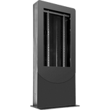 Kiosko tipo Vertical color negro para Pantallas 55" / Construcción Totalmente en Acero / Base Plana / 6 Tomas Eléctricas con Supresor de Picos / Ventilación Termostática / Capacidad de Carga 125-150 lb (56-68 kg)