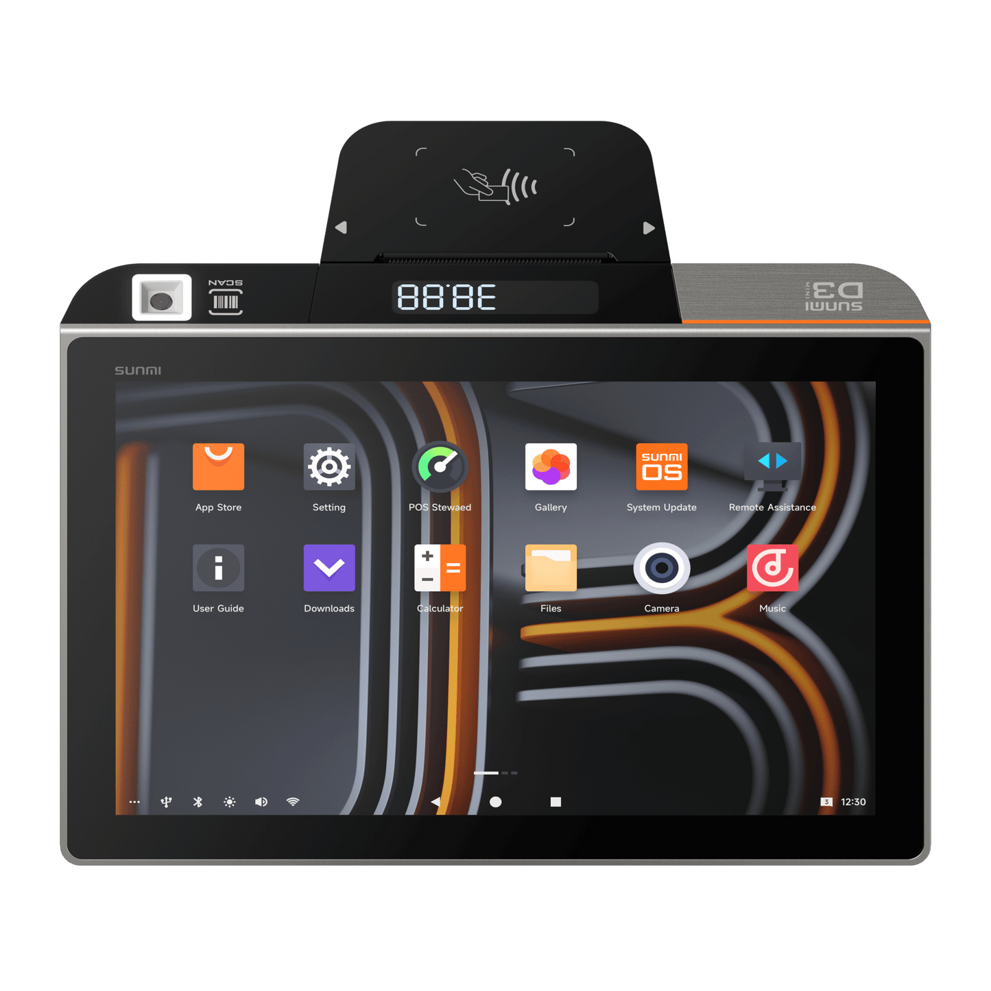 Terminal de Escritorio Inteligente SUNMI D3 MINI / Procesador Qualcomm Hexa-Core 2.4 GHz / 3 GB RAM + 32 GB ROM / Pantalla Principal 10.1" IPS / Impresora Térmica Integrada 58 mm / Android 13 / Bluetooth 5.0 / Wi-Fi Dual Band / Batería