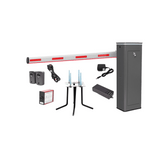 Kit COMPLETO Barrera Izquierda XBF Con Corona LED / Brazo Iluminado de 3M / Incluye Sensor de Masa, Transformador, Lazo Magnético, Ancla, Fotoceldas y 2 Controles Inalámbricos