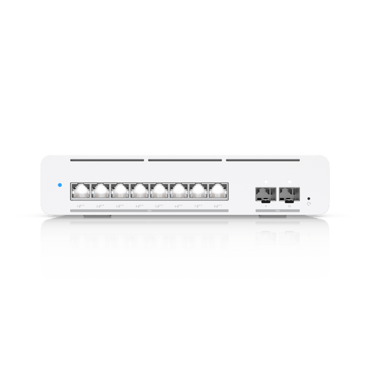 USW Pro XG 8 PoE Switch PoE++ Capa 3 Etherlighting™ de 8 Puertos 10GbE (Todos PoE++) y 2 Puertos SFP+ con Disponibilidad PoE de 155W