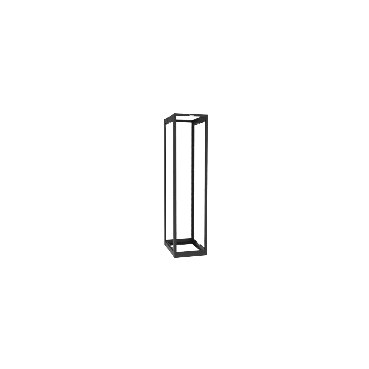Rack de Cuatro Postes Estándar de 19", Rieles Con Orificio Para Tuerca Enjaulada, Profundidad Ajustable de 23 a 42 in, 45 Unidades de Rack, Color Negro