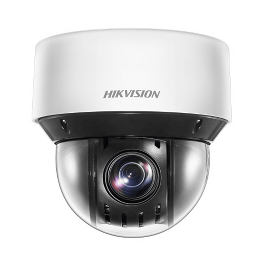 Mini Domo IP PTZ 4 Megapixel / 25X Zoom / 50 mts Luz Infrarroja Inteligente (Visión Nocturna) / Autoseguimiento / WDR 120 dB / PoE+ / IP66 / Ultra Baja Iluminación / MicroSD