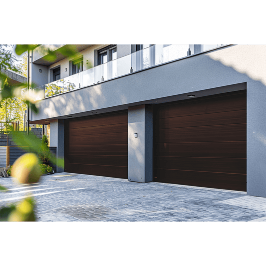 Sección para puerta de Garage / Lisa / Imitacion Madera / BLACK WALNUT/ Para GARAGE208B / Estilo Americana.