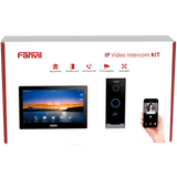 Kit Videoportero IP Fanvil VIK-01, Estación Interior SIP i504W + Frente de Calle i60, Llamadas HD, Desbloqueo Remoto, App Fanvil Link, Wi-Fi 2.4G/5G, PoE