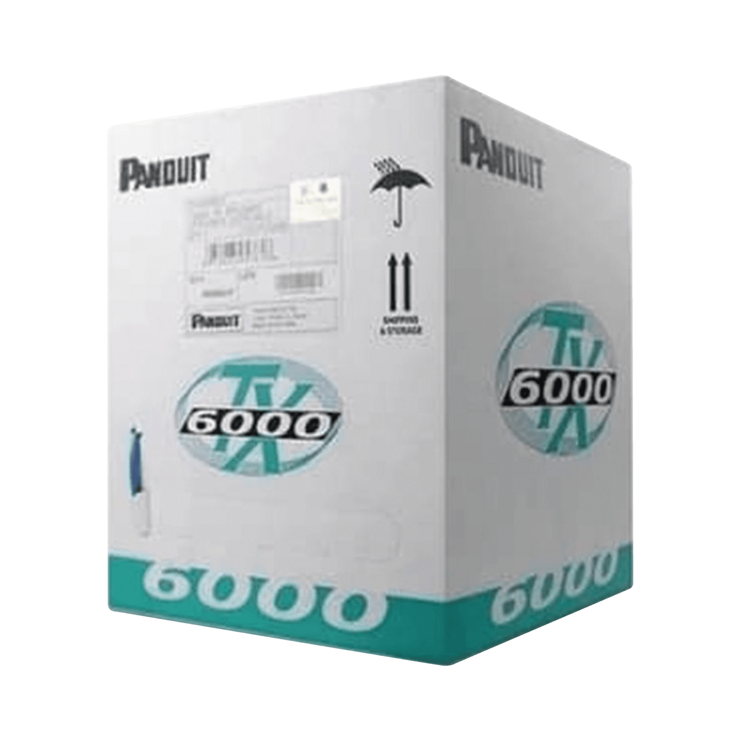 Bobina de Cable UTP 305 Metros (1000 Pies) de Cobre, TX6000? PanNet, Reelex, Blanco, Categoría 6 Mejorado (23 AWG), PVC (CMR, Riser), de 4 Pares