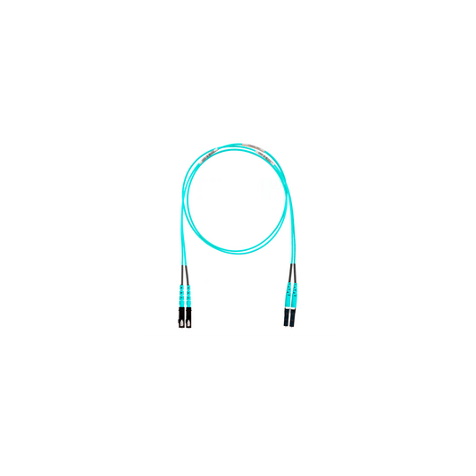 Jumper de Fibra Optica Multimodo 50/125 OM4, LC-SC Duplex, OFNR (Riser), Color Aqua, 5 Metros