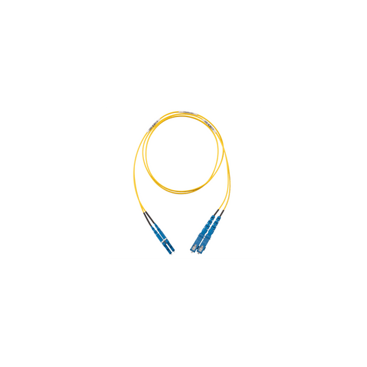 Jumper de Fibra Optica Monomodo 9/125 OS2, LC-SC Duplex, OFNR (Riser), Color Amarillo, 15 Metros
