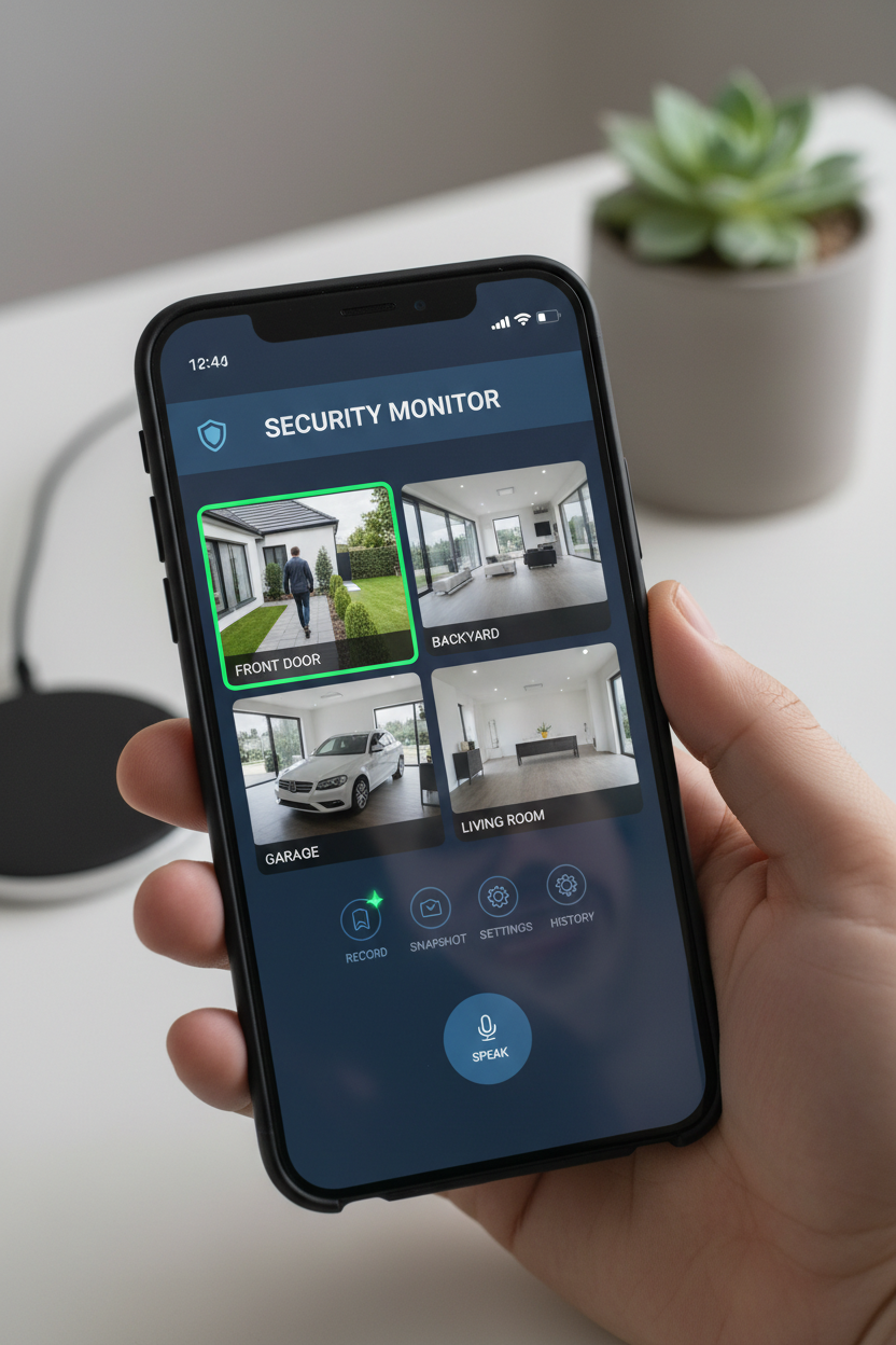 Vista móvil de videovigilancia formato vertical